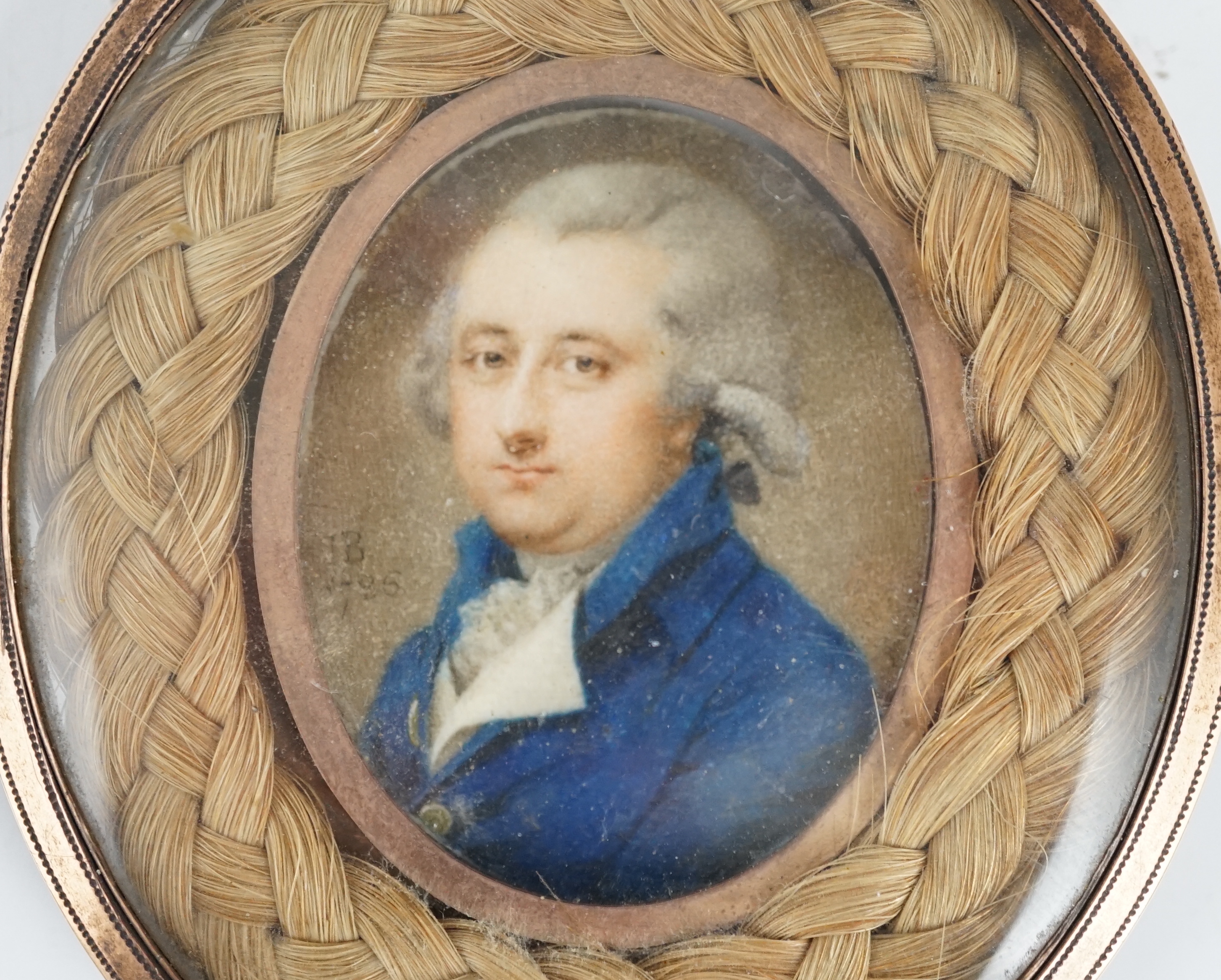 John Bogle (British, 1746-1803), Portrait miniature of a gentleman, oil on ivory, 3.7 x 3cm. CITES Submission reference VV1XG7MC